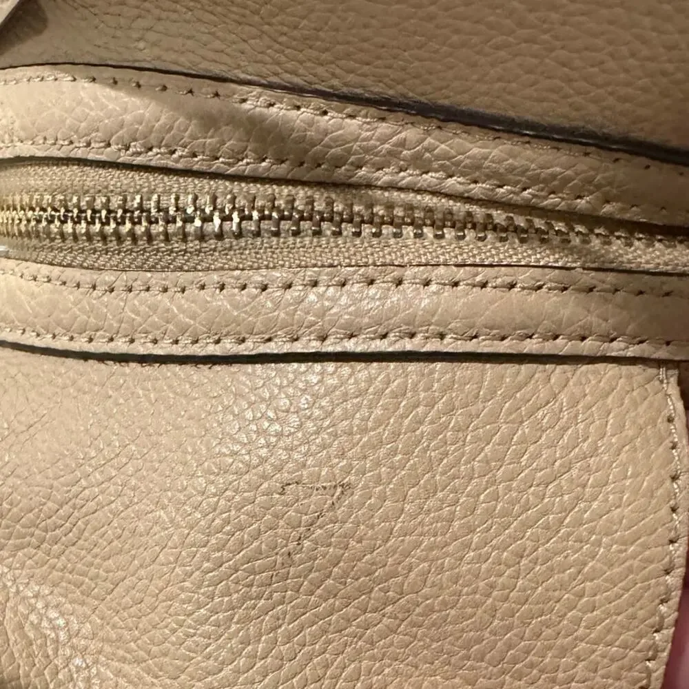 Coach Edie Pebbled Leather Shoulder Bag Tea Rose Stone